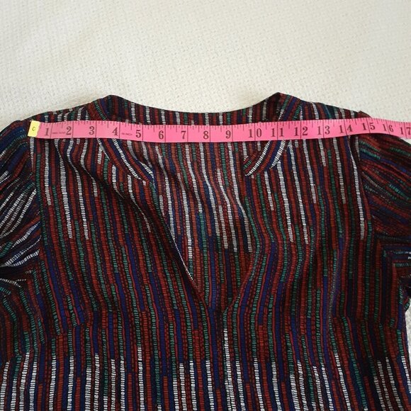 Traffic People Women's S Multicolor Stripes Retro 70's Long Sleeve Midi Dress - Picture 11 of 14